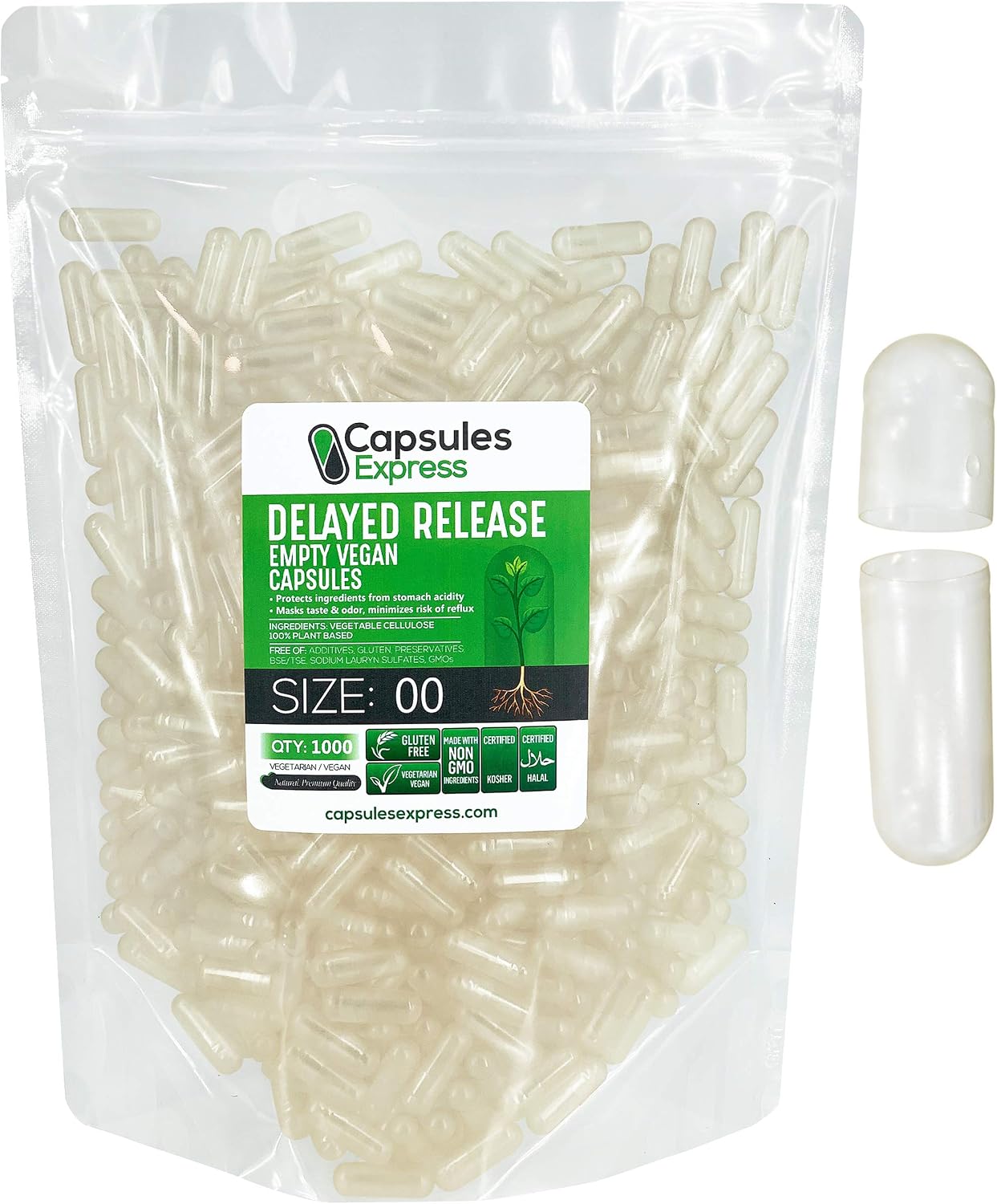 XPRS Nutra Delayed Release Size 1 Empty Capsules - 500 Count - görsel 8