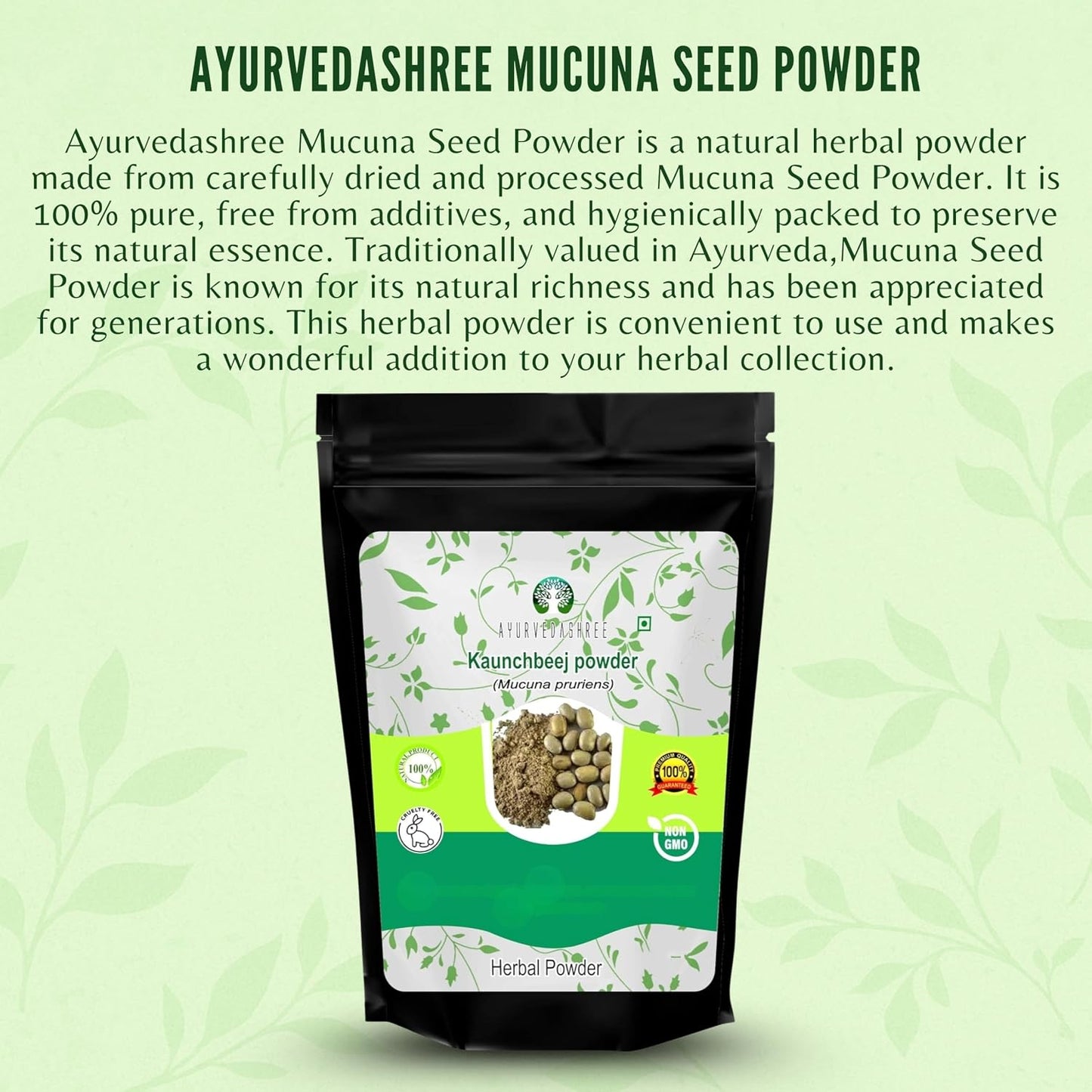 Ayurvedashree Mucuna Seed Powder (Kapikacchu/Kaunch Beej) - 200g - görsel 3