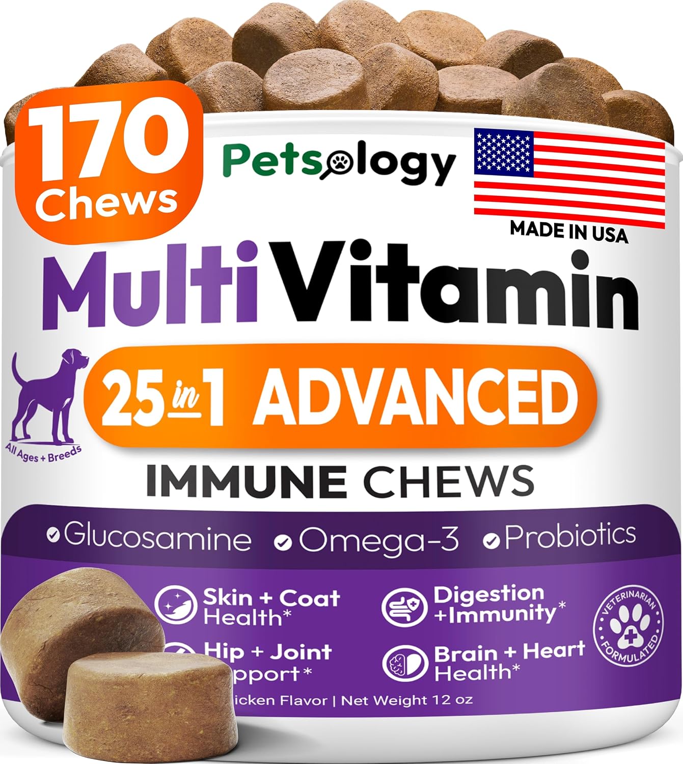 Petsology Dog Multivitamin Chewable - 170 Chews - görsel 1