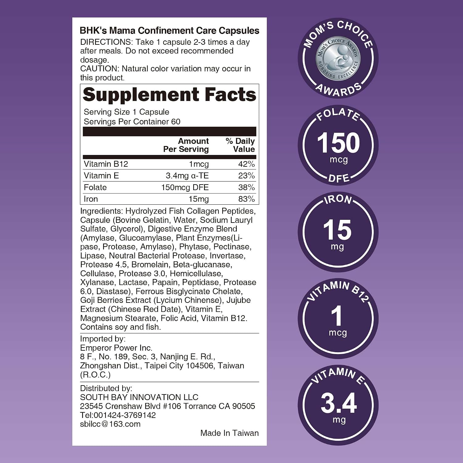BHK's Postnatal Vitamins for Postpartum Recovery, 60 Capsules - görsel 7