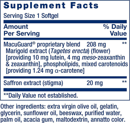 Life Extension MacuGuard Ocular Support with Saffron – Vision Support Supplement – 60 Softgels
