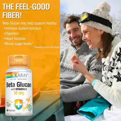 SOLARAY Beta Glucan with Vitamin C – Immune Support – 60 VegCaps