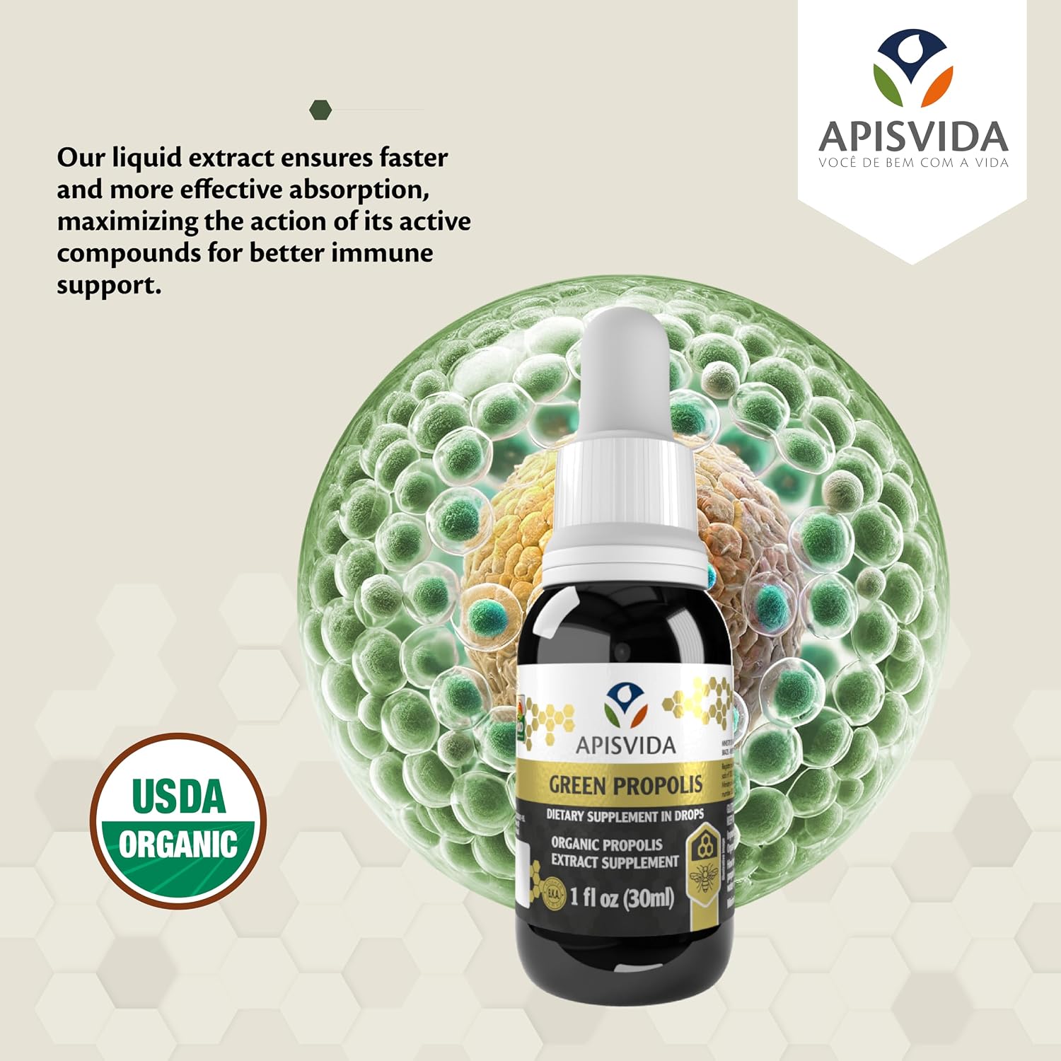 APIS VIDA Organic Green Propolis Extract Propoflex, 30 ml - görsel 3