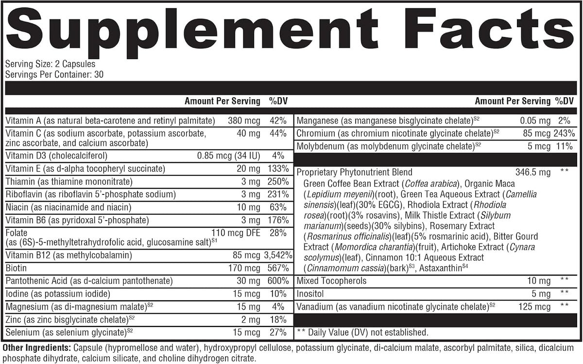 XYMOGEN Metabolism BasiX - Multivitamin, Mineral & Herbal Formula - görsel 2