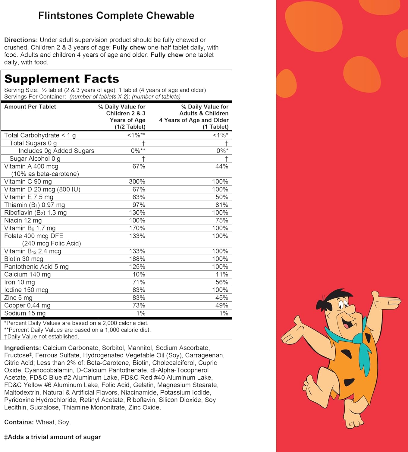 Flintstones Vitamins Chewable Children's Multivitamin, Complete with Iron, Calcium, Vitamin C, Vitamin D & More (180 Tablets) - görsel 8