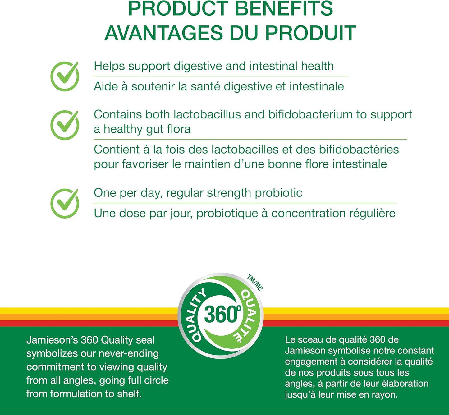 Jamieson Laboratories Probiotic 5 Billion Regular Strength Supplement, 60 Capsules - görsel 3