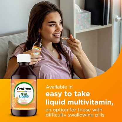 Centrum Liquid Multivitamin for Adults, Multivitamin/Multimineral Supplement with B Vitamins and Antioxidants, Citrus Flavour - 237 ml