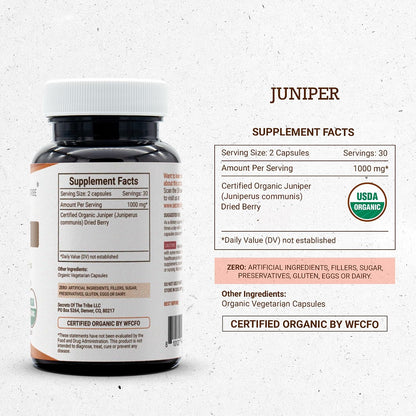 Secrets of the Tribe Juniper USDA Organic 60 Capsules