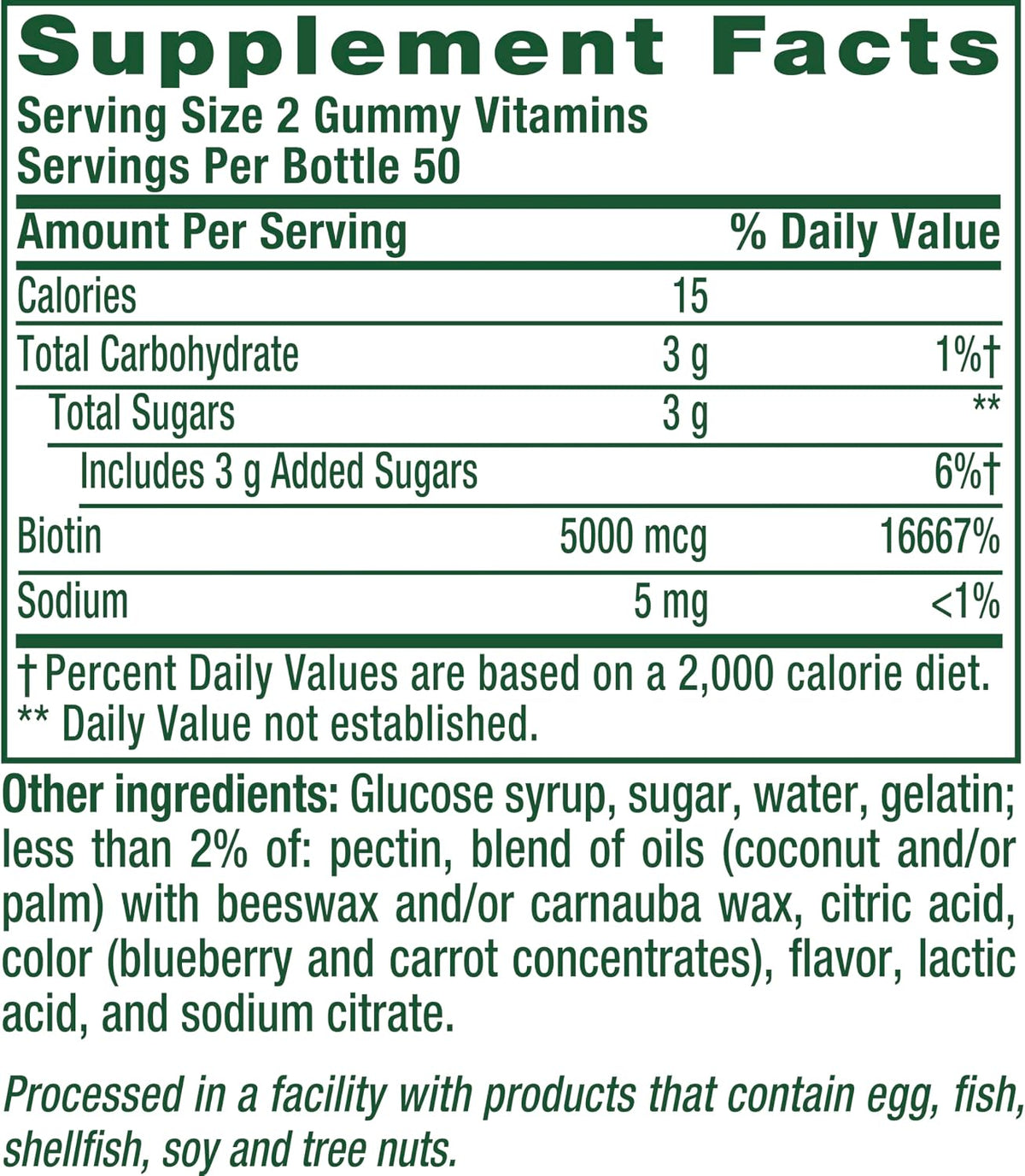 Vitafusion Extra Strength Biotin Gummy Vitamins - 5,000 mcg, Berry Flavoured - görsel 2