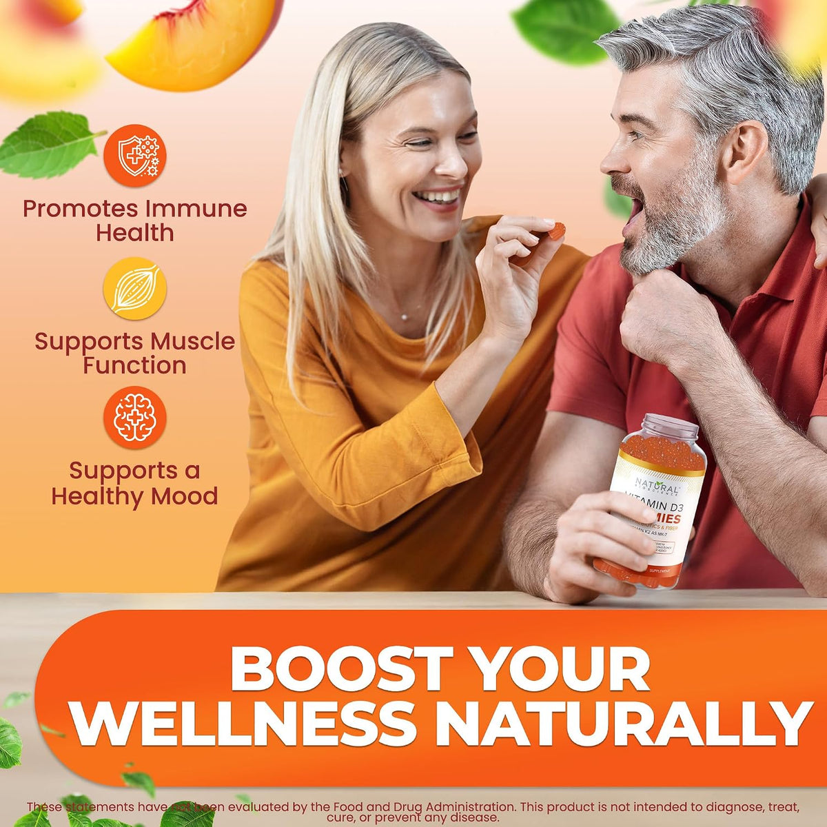 Natural BioScience Vitamin D3 10000 IU & K2 Gummies - Extra Strength, Sugar-Free, with Prebiotics - 30 Count - görsel 6