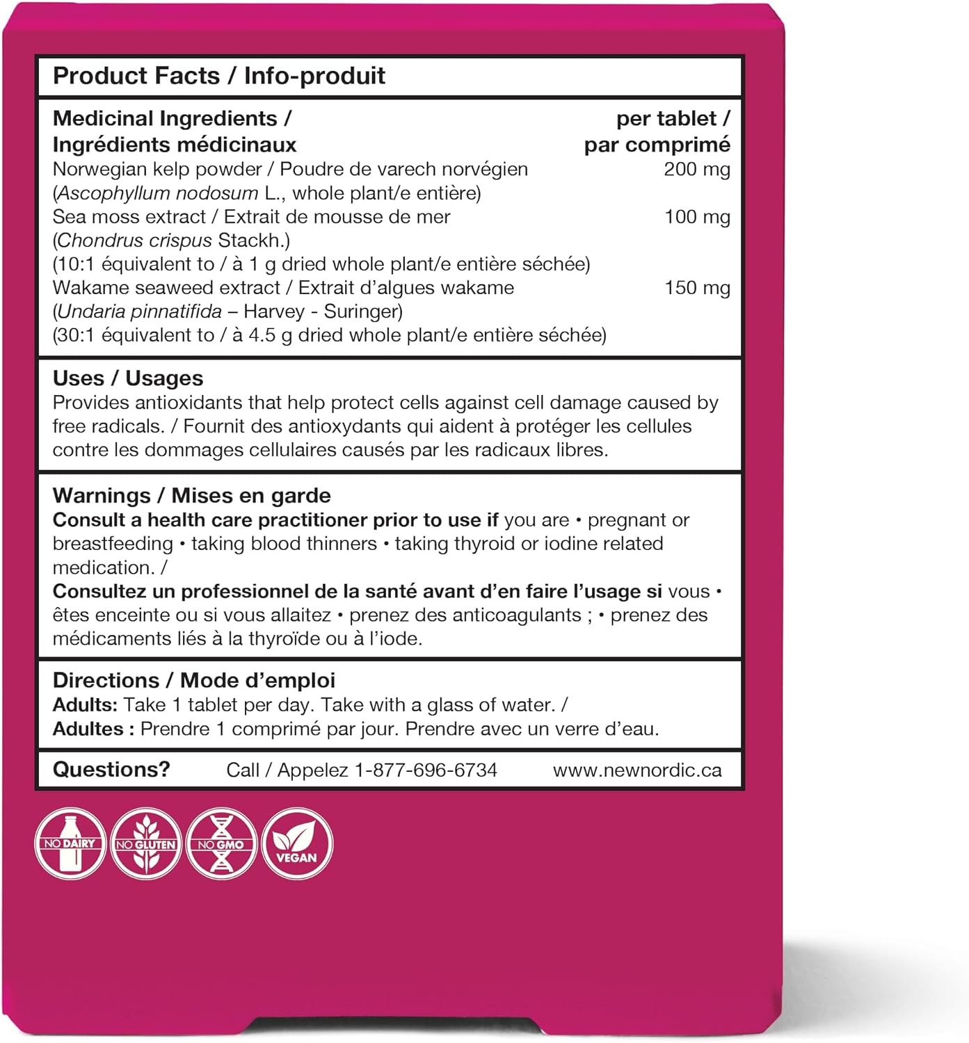NEW NORDIC Irish Sea Moss Extract - Tri-Algae Complex with Norwegian Kelp and Wakame Seaweed - Vegan & Gluten-free - 30 Tablets - görsel 2