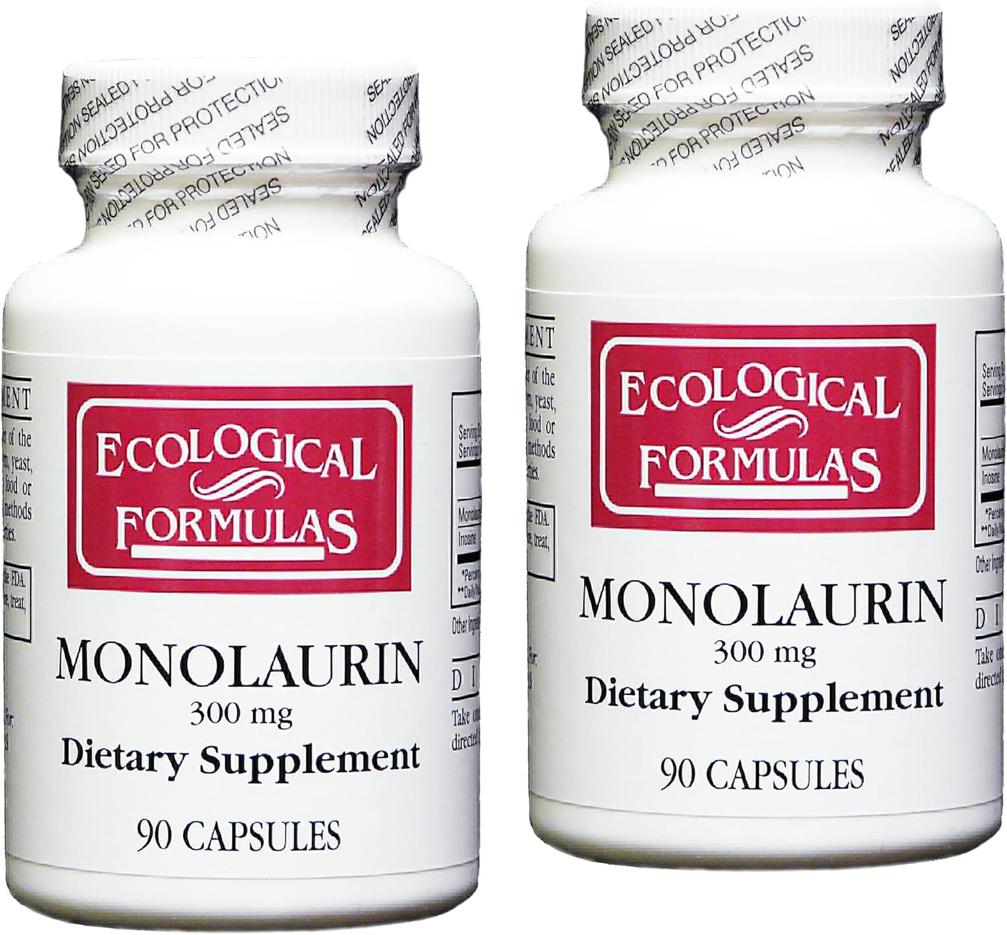 Ecological Formulae Monolaurin 300 mg 180 Capsules (90 Capsules x 2 Bottles) - görsel 1