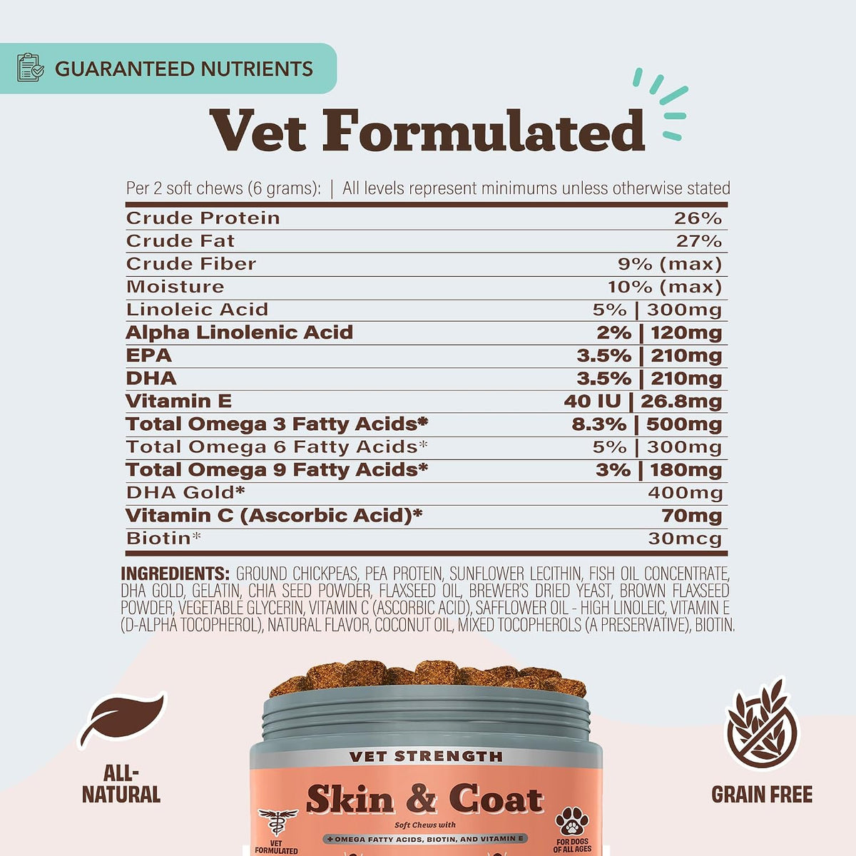 Natural Dog Company Vet Strength Omega Skin & Coat Chews for Dogs – 90 Chews - görsel 3