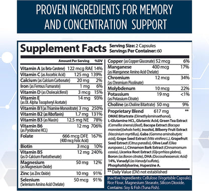 Neuro Plus Brain & Focus Formula – Nootropic Brain Booster, 120 Capsules
