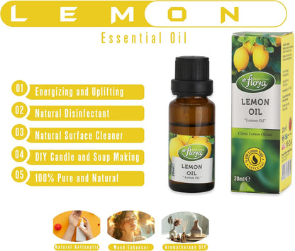 Organic Propolis Extract 30ml & 100% Natural Pure Lemon Essential Oil 20ml | Alcohol-Free, Immune System Support | DIY, Candle Making for Diffuser