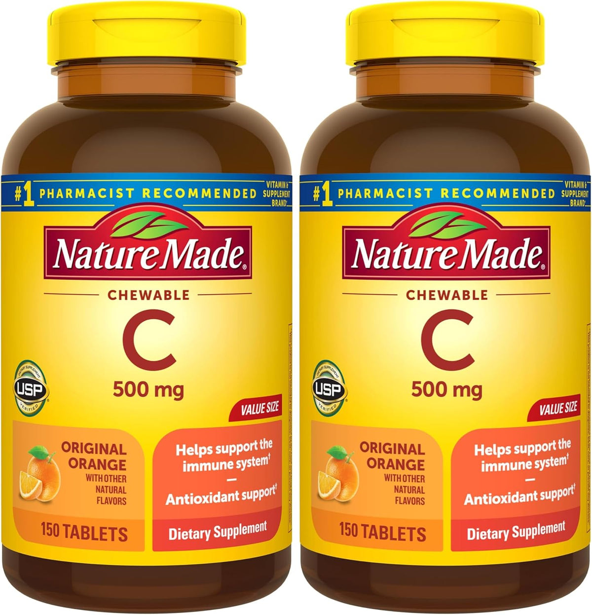 Nature Made Vitamin C 500 mg Chewable Tablets, Orange Flavour - Pack of 4 (240 Tablets) - görsel 7