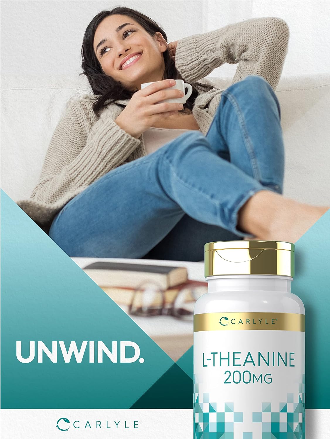 Carlyle L-Theanine 200mg Supplement - 120 Capsules, Non-GMO, Gluten-free - görsel 6