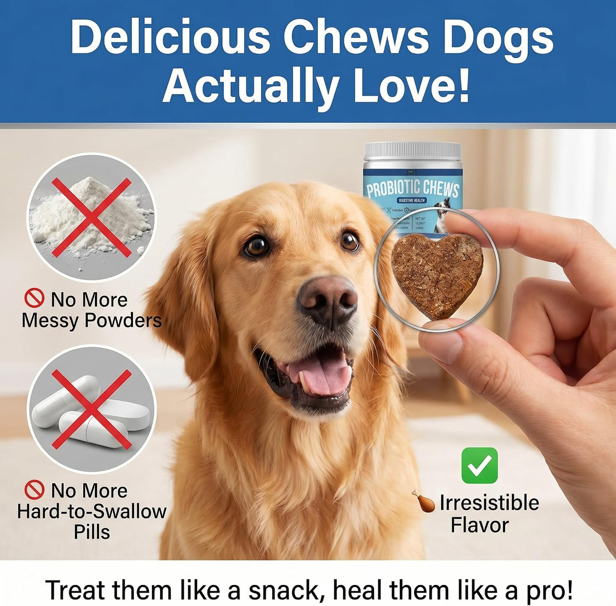 Probiotics for Dogs 120 Chews with Enzymes, Papaya, Pumpkin & Krill Oil - görsel 5