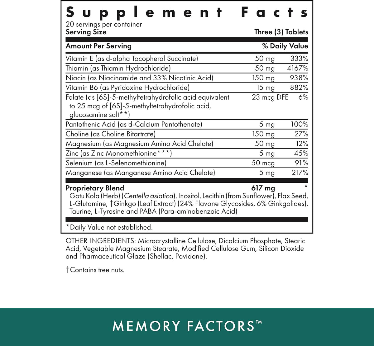 Michael's Health Naturopathic Programmes Memory Factors - 90 Vegetarian Tablets - görsel 2