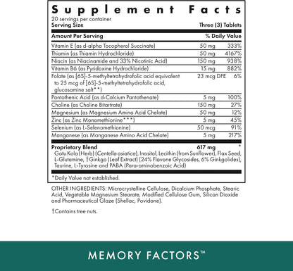 Michael's Health Naturopathic Programmes Memory Factors - 90 Vegetarian Tablets