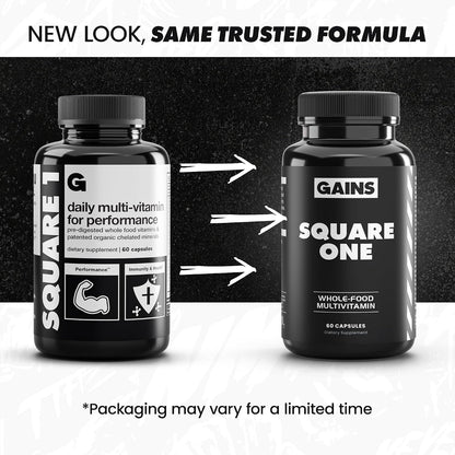 Gains in Bulk Square 1 Multivitamin and Mineral Supplement for Women and Men - 90 Capsules