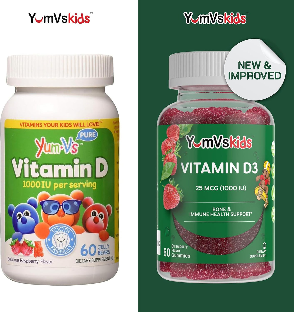 YUM-V's Chewable Vitamin D Gummies for Children - 1000 IU Vitamin D3 - 60 Gummies - görsel 2