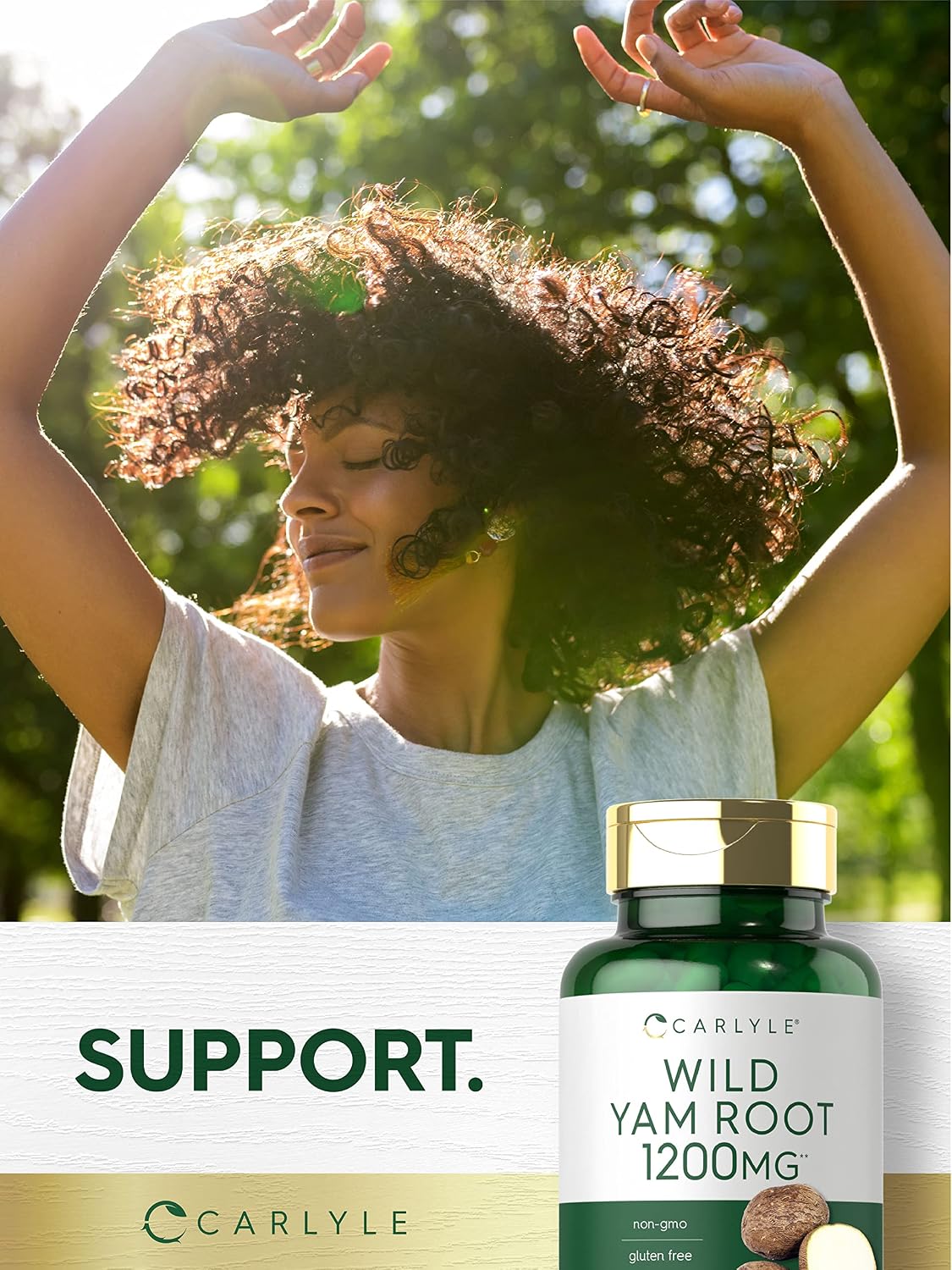 Carlyle Wild Yam Root Capsules – 200 Count – Traditional Herbal Extract, Non-GM, Gluten-free - görsel 6