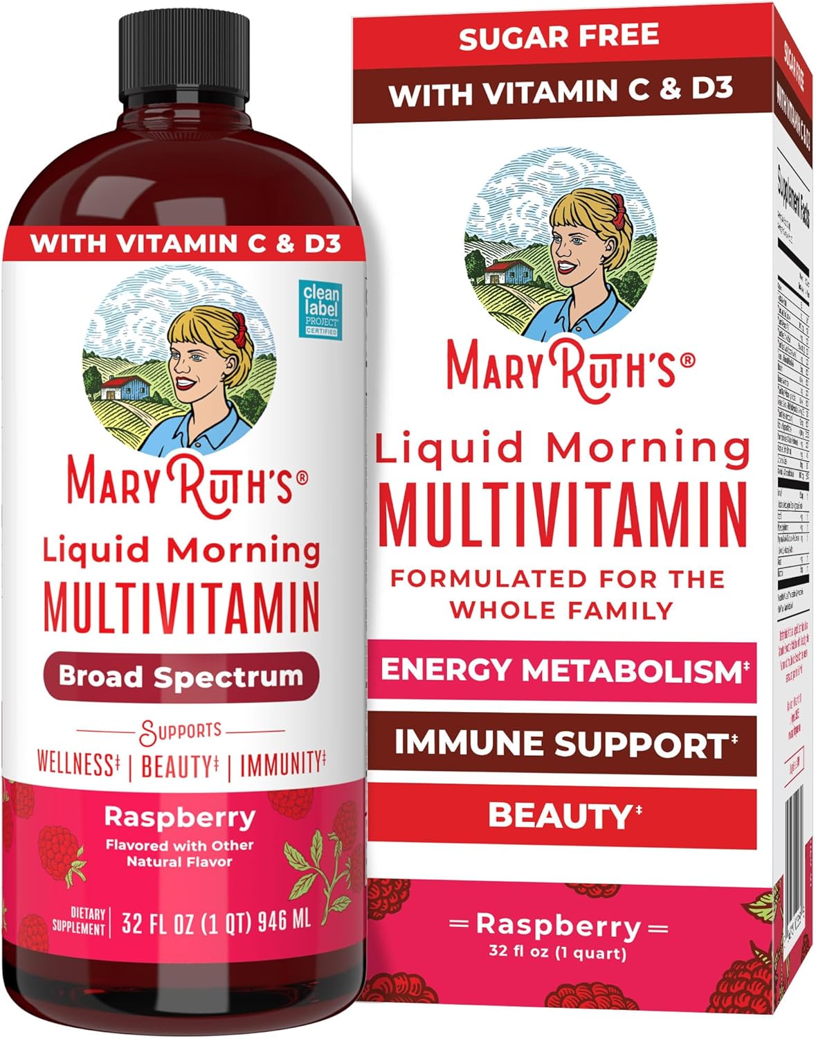 MaryRuth's Liquid Morning Multivitamin for Women, Men & Kids, 32 Servings - görsel 1