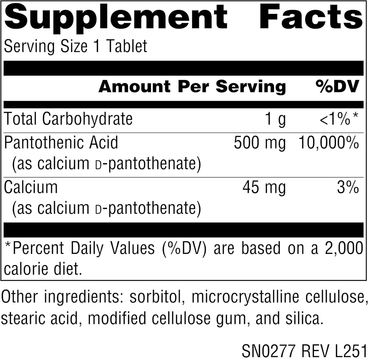 Source Naturals Pantothenic Acid (Vitamin B5) 500 mg, 100 Tablets - görsel 2