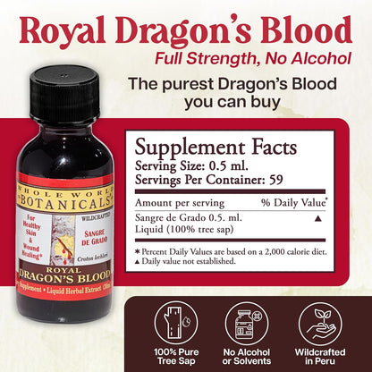 Whole World Botanicals Royal Dragon's Blood – Herbal Supplement – Liquid Extract, 1 oz (30 ml)