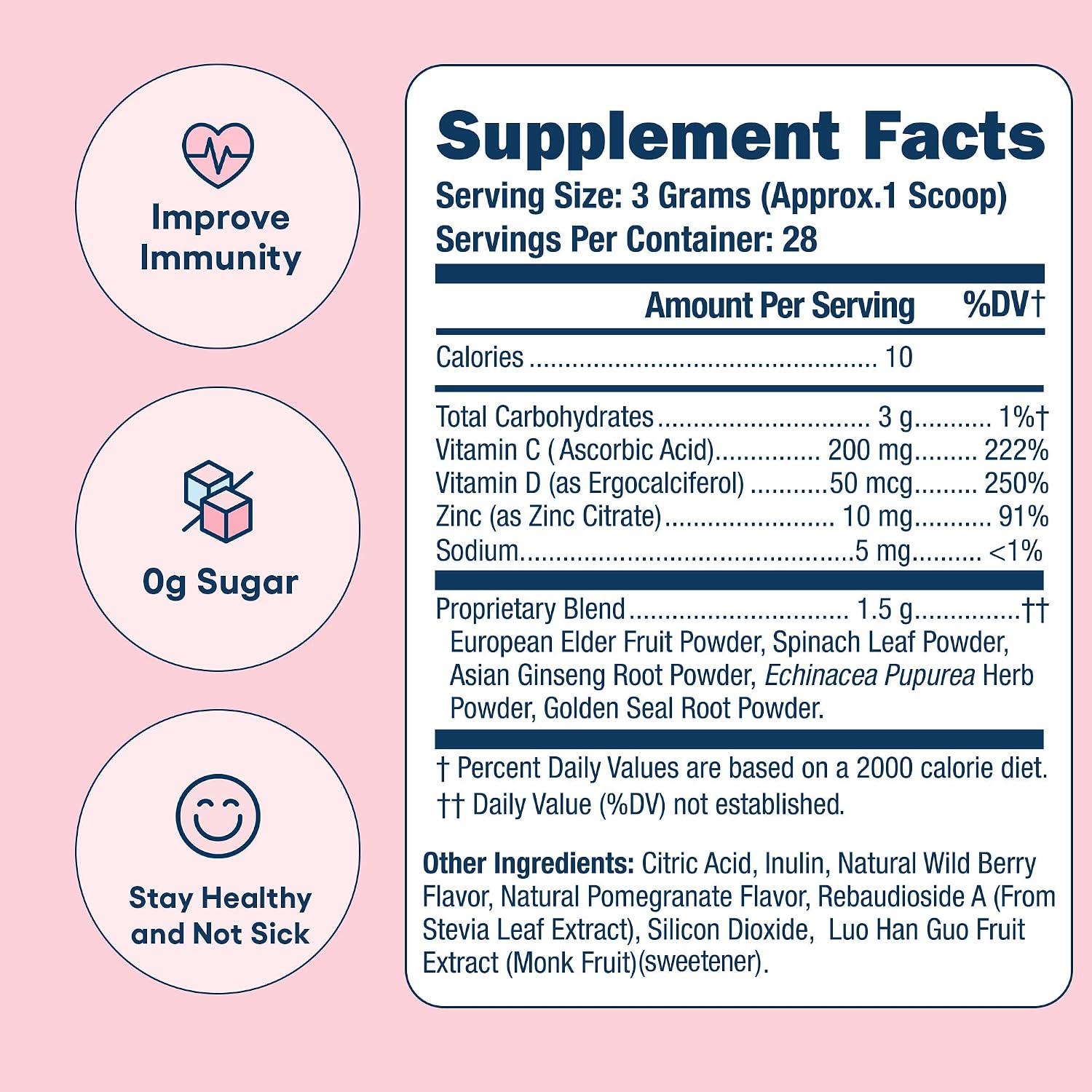 Love Sweat Fitness Immunity Support Supplement - Berry Pomegranate (28 Servings) - görsel 2