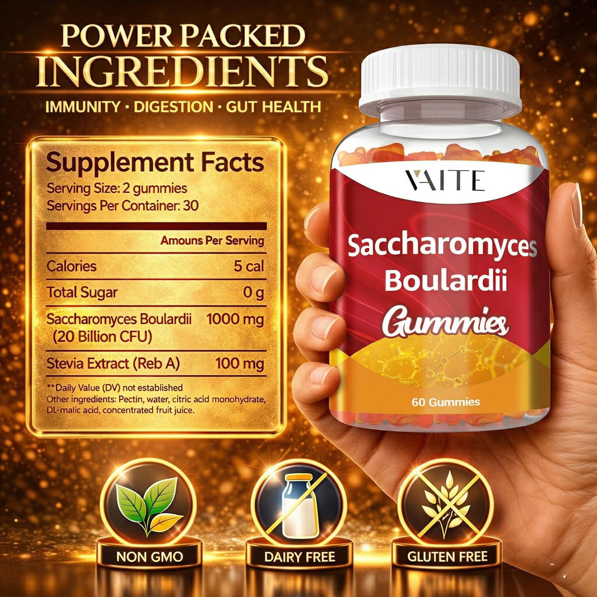 Saccharomyces Boulardii Probiotics 500mg – – Immune support: Encourages natural defences by fostering beneficial – Image 3