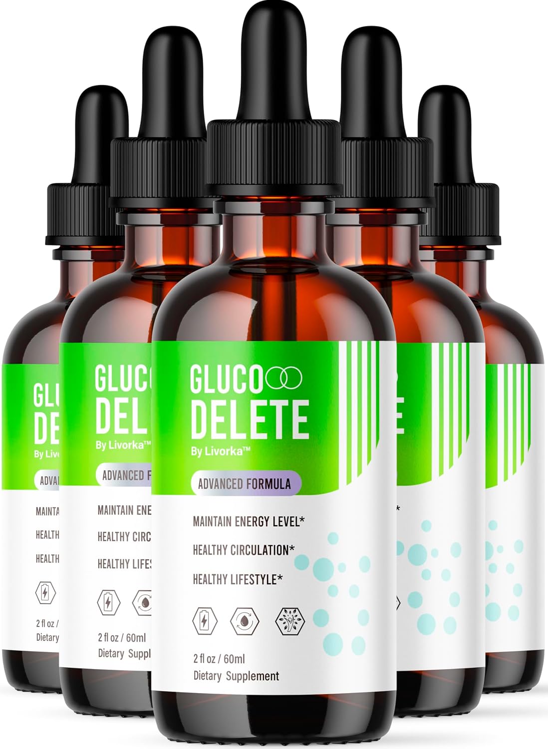 Gluco Delete Drops - All Natural Liquid Support Formula (5-Pack) - görsel 1