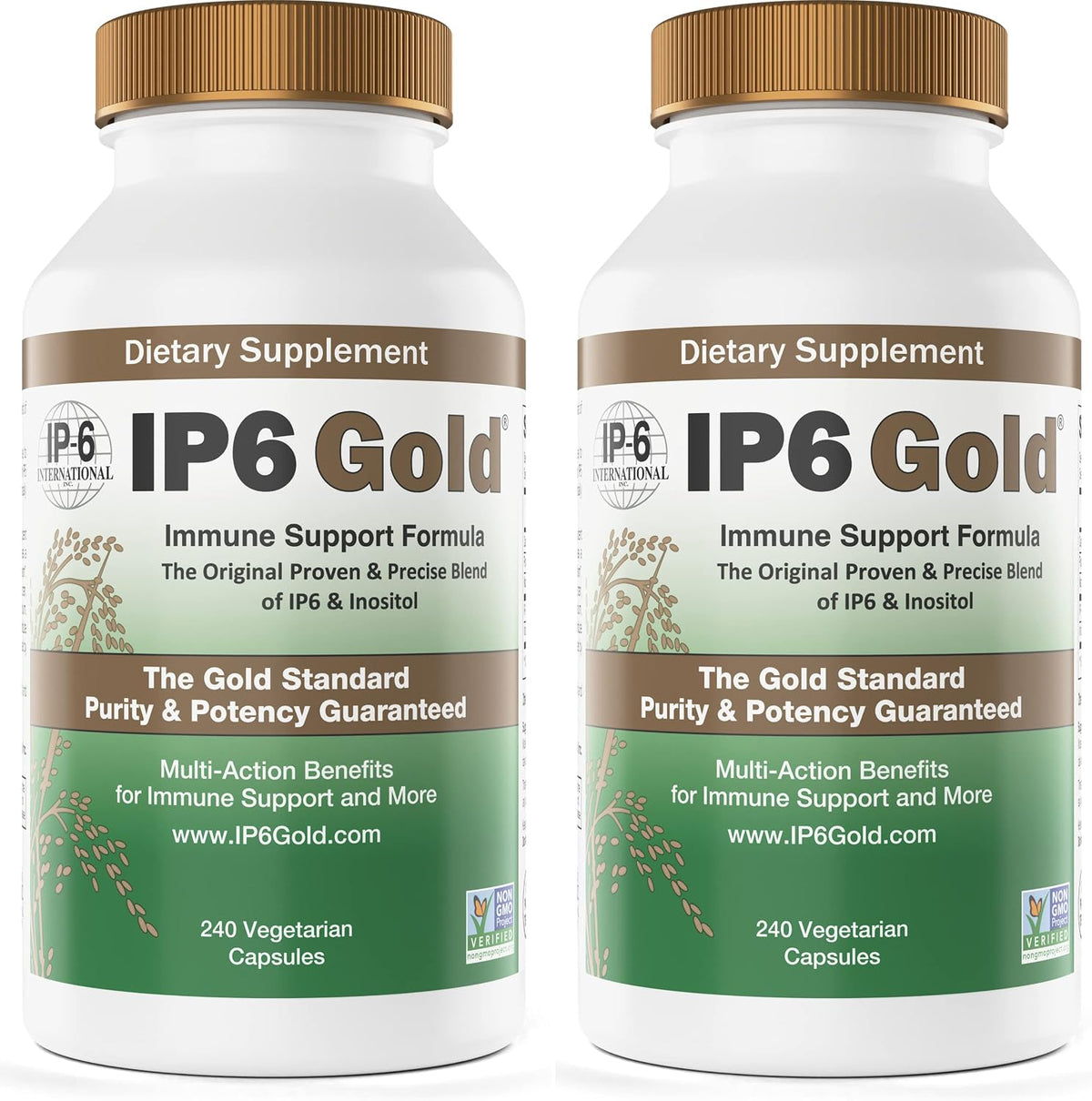 IP6 Gold Food Supplement - 240 Capsules (Pack of 2) - görsel 1
