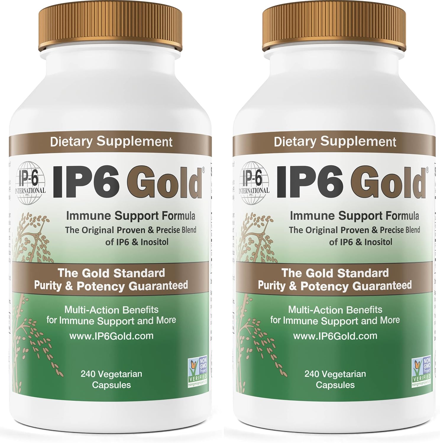 IP6 Gold Food Supplement - 240 Capsules (Pack of 2) - görsel 1