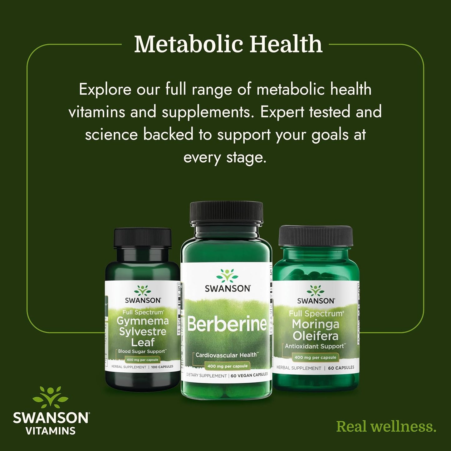Swanson Berberine HCl 400 mg – Cardiovascular and Metabolic Health Supplement (60 Vegan Capsules) - görsel 6