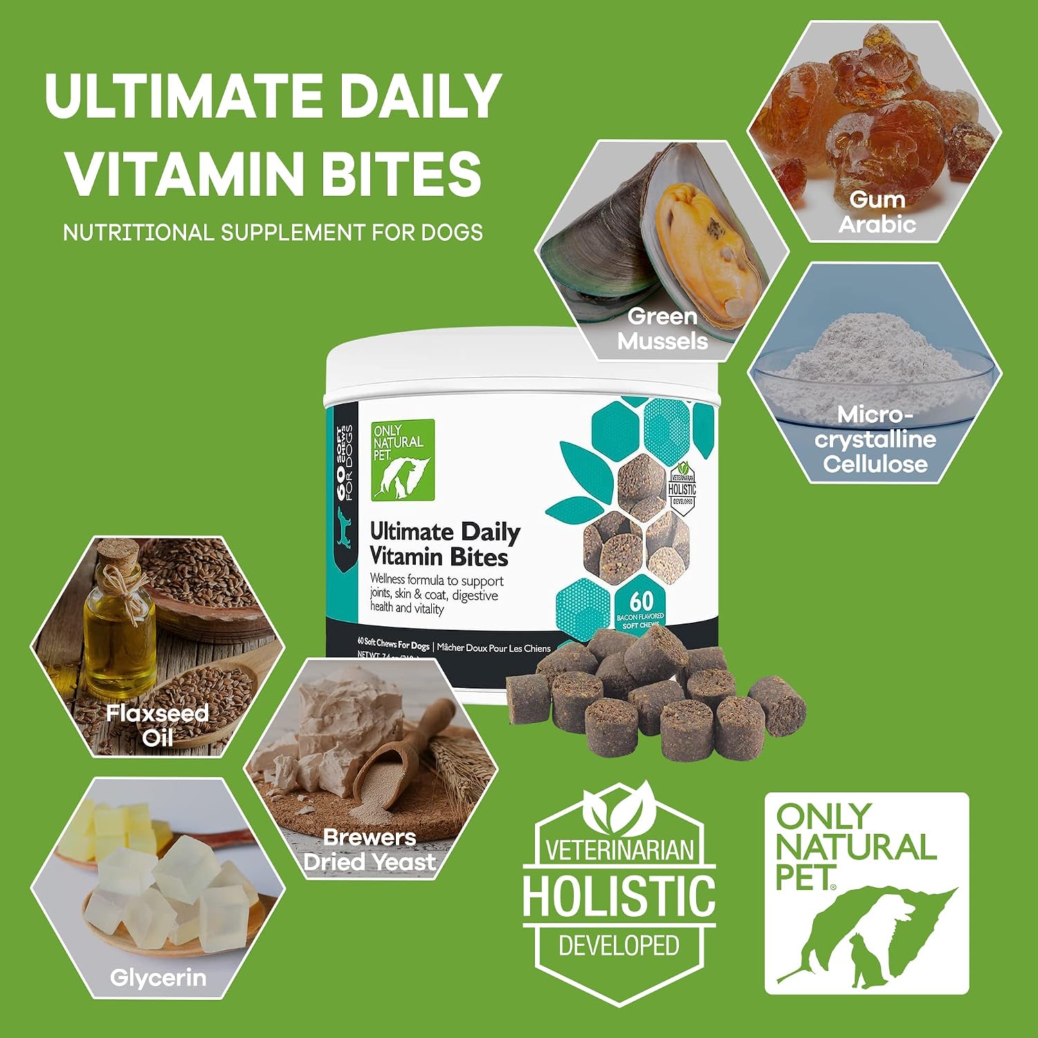 Only Natural Pet Ultimate Daily Vitamins - Complete Multivitamin Supplement for Dogs, 60 Soft Chews - görsel 2