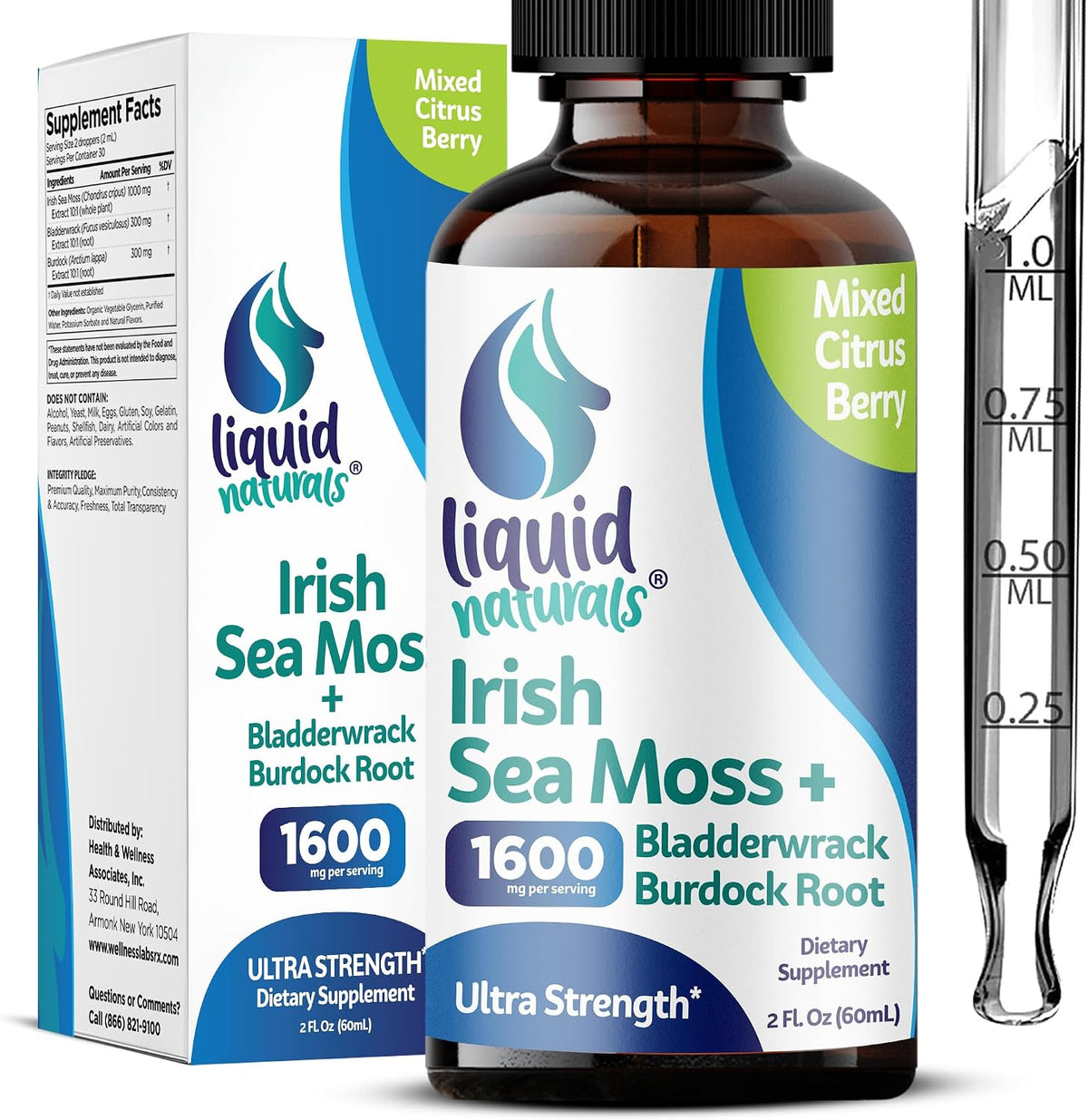 Irish Sea Moss Drops - Citrus Berry Flavour - 92+ Essential Minerals & Vitamins - görsel 1