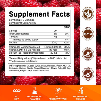Vitamatic Vitamin D3 & K2 Gummies (Pack of Two) – Bone, Heart and Immune Support