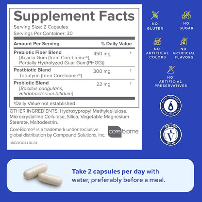 Gundry MD® Bio Complete 3 – Prebiotic, Probiotic, Postbiotic to Support Optimum Digestive Health, 90 Day Supply