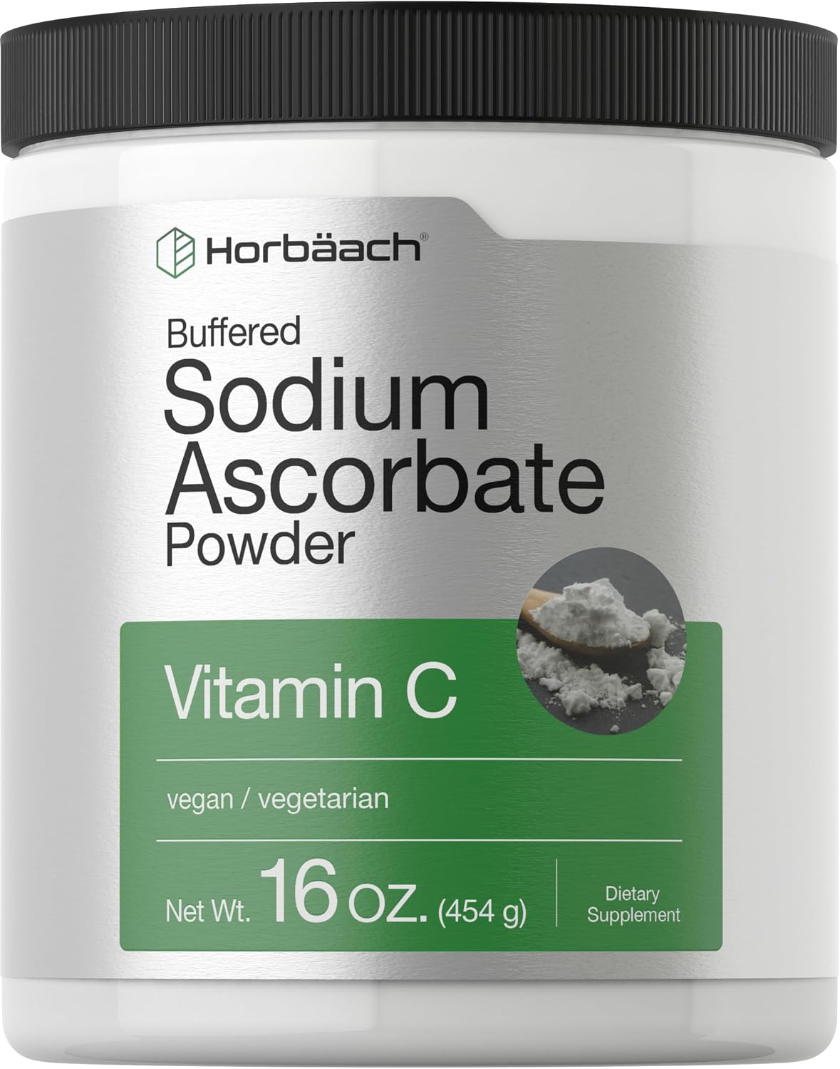 Horbäach Buffered Sodium Ascorbate Vitamin C Powder | 454 g | Vegan, Non-GMO, and Gluten-free Food Supplement - görsel 1