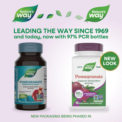 Nature's Way Pomegranate Standardised Extract - 350 mg, Antioxidant Support, 60 Capsules
