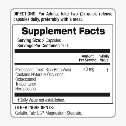 FITO Medic’S Lab Policosanol Food Supplement, 200 Capsules, Botanical Formula