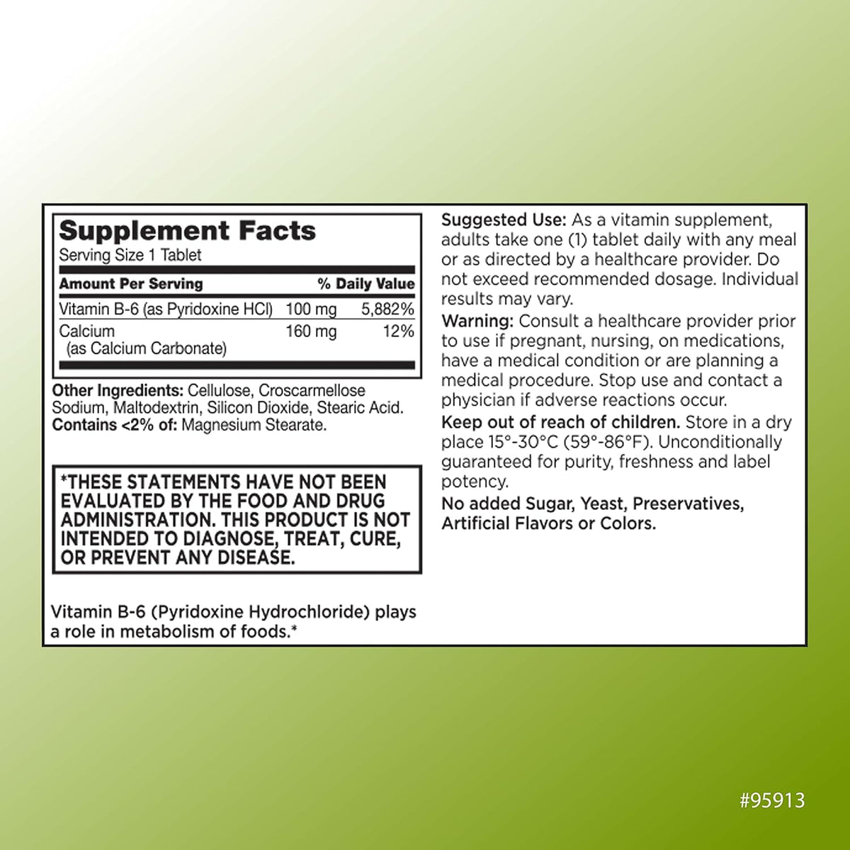 Quality Choice Vitamin B6 100mg 100 Tablets (Pack of 3) - görsel 2