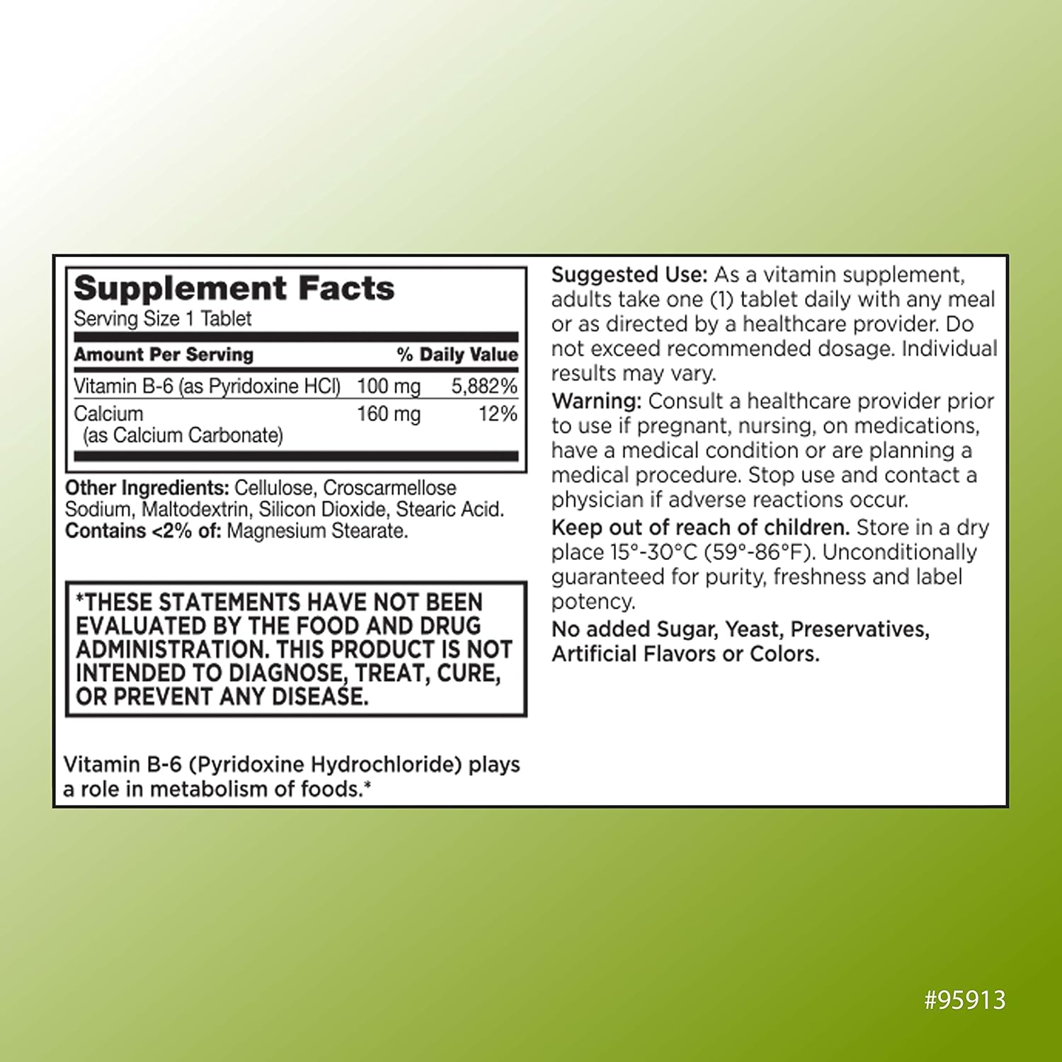 Quality Choice Vitamin B6 100mg 100 Tablets (Pack of 3) - görsel 2