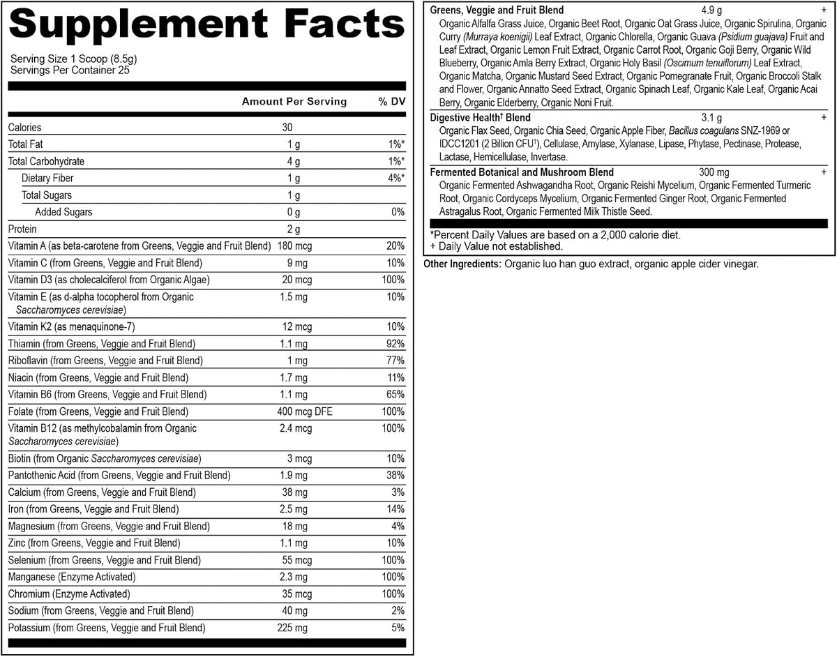 Ancient Nutrition Organic SuperGreens + Multivitamin Powder, 25 Servings - görsel 2