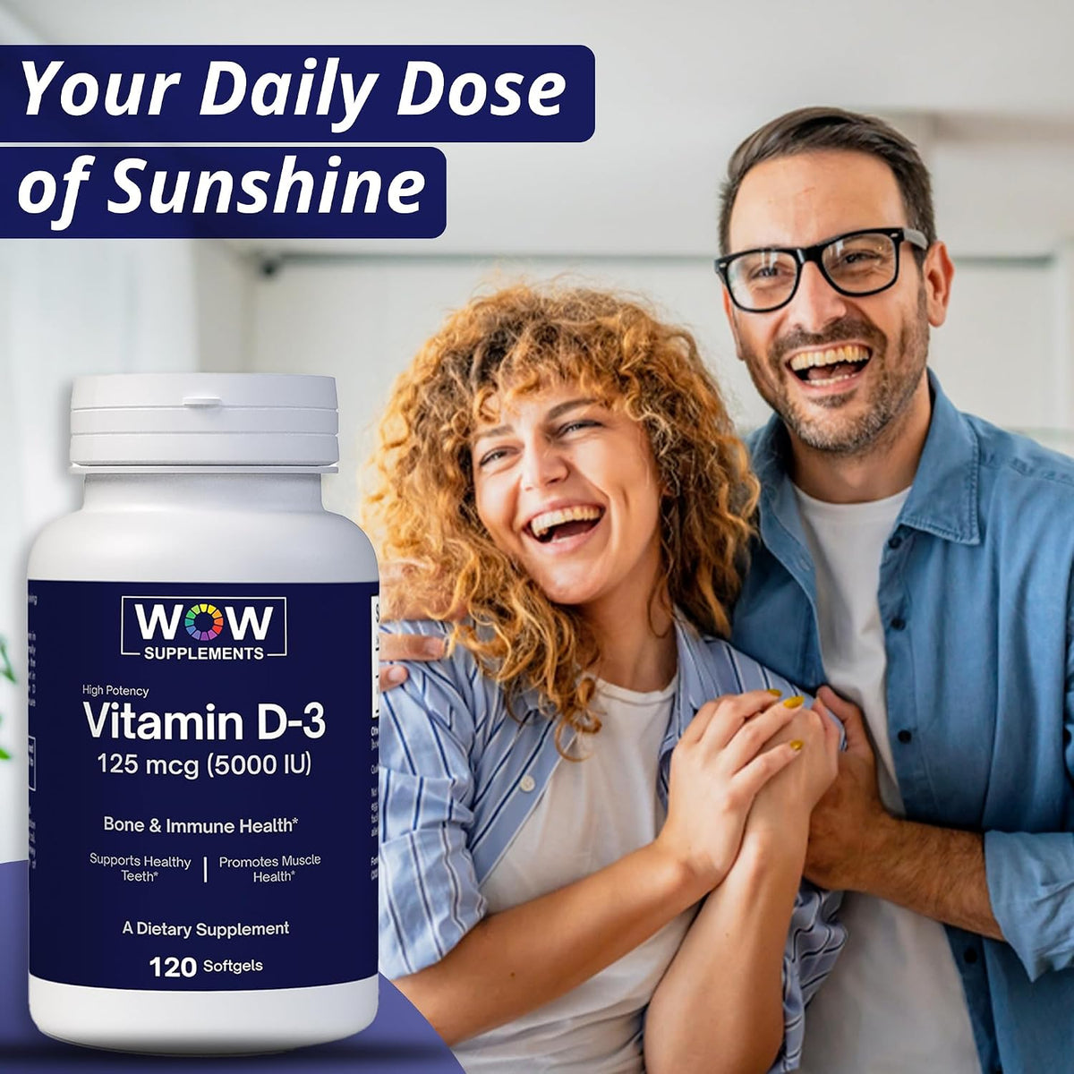 Vitamin D3 5000 IU Soft gel capsules - 125 mcg - Non-GMO, Gluten-free - 120 Count - görsel 5