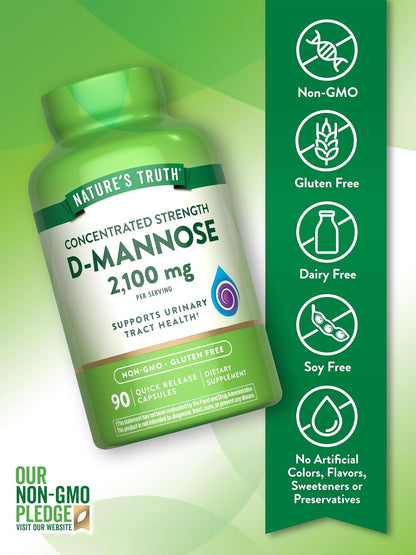 Nature's Truth D-Mannose, 2100 mg, 90 Capsules