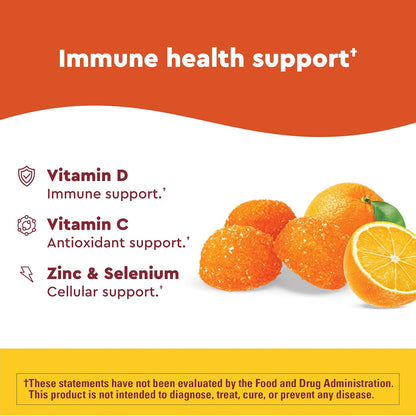 Nature Made Wellblends ImmuneMAX Gummies, Vitamin C, Zinc, and Vitamin D3, Immune Support Supplement, 42 Tangerine Flavour Gummies