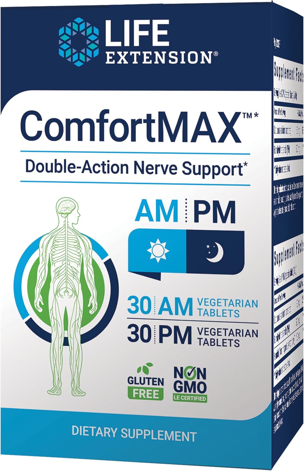 Life Extension ComfortMAX™, Honokiol and PEA for Nerve Support & Discomfort Relief, Gluten-Free, Non-GM, Vegetarian, 60 Tablets - görsel 1